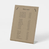 Zwart, Kraft & Rustiek prijslijst Pedestal Sign Reclamebord Met Voetstuk