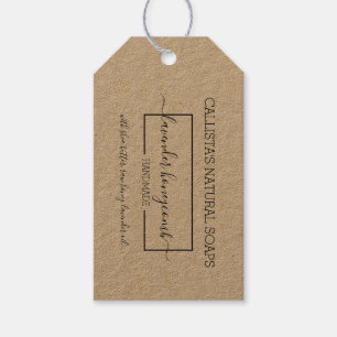 Zwart kraftpapier zeep verpakking productlabel cadeaulabel