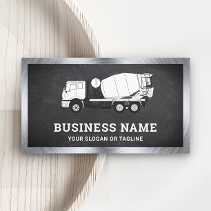 Zwart Krijtbord Beton Mixer Cement Truck Visitekaartje