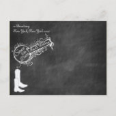  zwart krijtbord cowboy save the date aankondigingskaart (Achterkant)