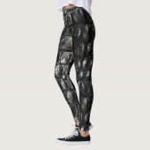 Zwart krokodilleder leggings (Links)