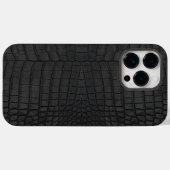 Zwart krokodillederpapier Case-Mate iPhone case (Achterkant (horizontaal))