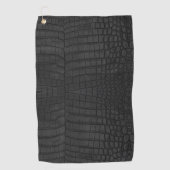 Zwart krokodillederpapier golfhanddoek (Voorkant)