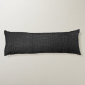 Zwart krokodillederpapier lichaamskussen (Achterkant)