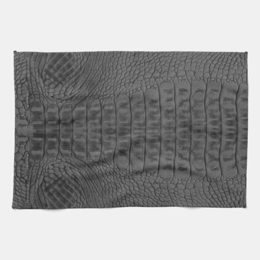 Zwart krokodillederpapier theedoek (Horizontaal)