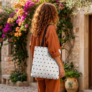 Zwart kruist moderne canvas tas