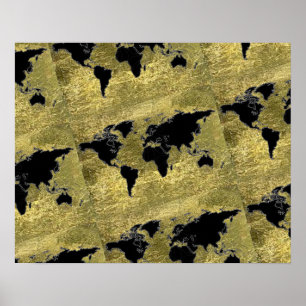 zwart kunstdecor voor wereldkaart poster