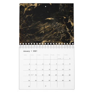 Zwart kunstontwerp versleten esthetisch kalender