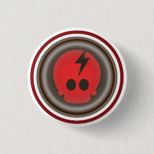 Zwart kwik - knop ronde button 3,2 cm