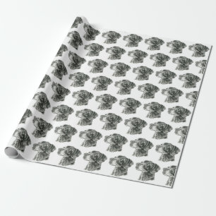 Zwart lab cadeaupapier