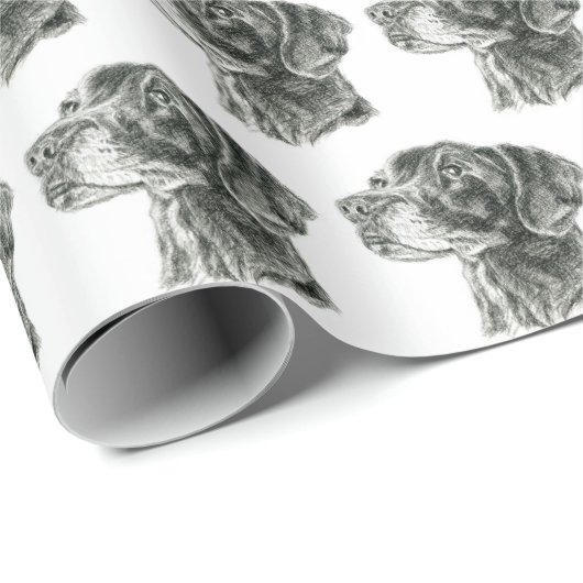 Zwart lab cadeaupapier (Rol Hoek)