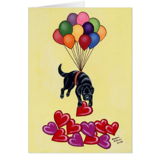 Zwart lab en hart (Voorkant)