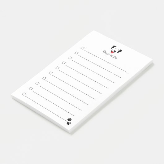 Zwart Lab Face Post-it® Notes (Schuin)