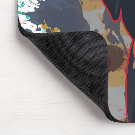 Zwart lab grafisch portret met gesplatterde verf muismat (Hoek)