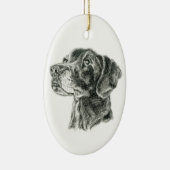 Zwart lab keramisch ornament (Rechts)