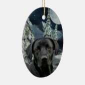 Zwart lab keramisch ornament (Rechts)