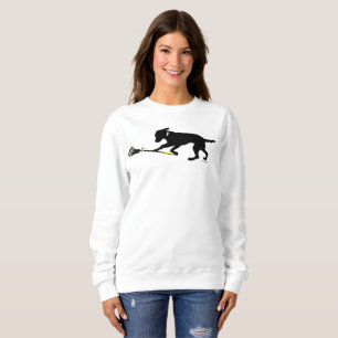 Zwart lab met Lacrosse Womens Sweatshirt
