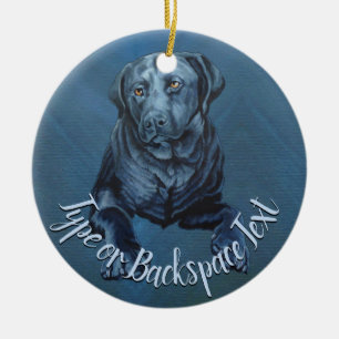 Zwart Lab Ornament - speciaal gepersonaliseerde ho