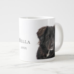 Zwart lab Pet Dog Foto Naam jaar Extra Grote Beker