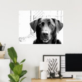 Zwart lab poster (Thuiskantoor)