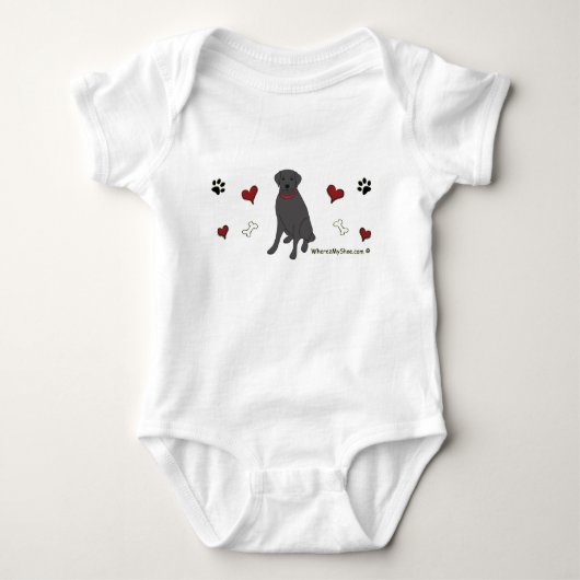 zwart lab romper (Voorkant)