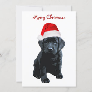 Zwart Lab Santa Hond Vrolijk Kerstfeest - Labrador Feestdagenkaart