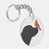Zwart lab sleutelhanger (Voorkant Links)