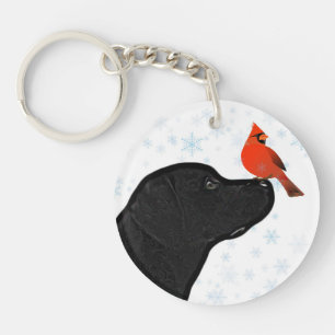 Zwart lab sleutelhanger