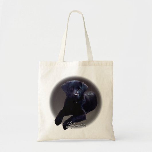 Zwart Lab Tassen Rosey Puppy Dog Canvas tassen (Voorkant)