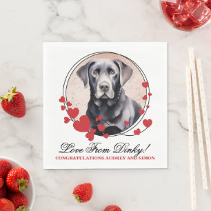 Zwart Lab Trouwservetten Met Honden Foto Servet