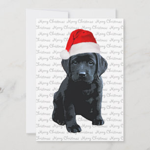 Zwart Lab Vrolijk Kerstmis Labrador Puppy Santa Do Feestdagenkaart