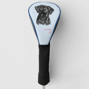 Zwart Lab Waterverf Hondengolfhoofd Hoesje Golfheadcover