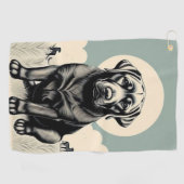 Zwart Labador Retriever Golf Handdoek (Horizontaal)