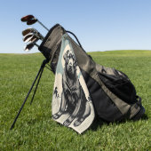 Zwart Labador Retriever Golf Handdoek (Groen)