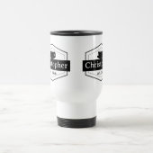 Zwart label op maat reisbeker (Center)