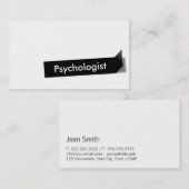 Zwart label Psycholoog Visitekaartje (Voorkant / Achterkant)