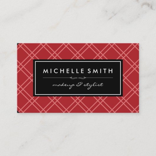 Zwart label rode argyle afdrukken (Voorkant)