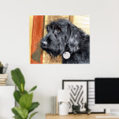 Zwart labradole #1 Canvas Afdrukken Poster (Thuiskantoor)