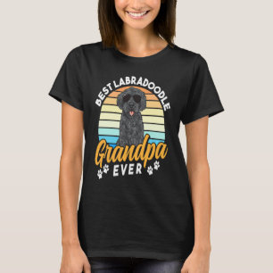 Zwart labradoodle hond papa beste labradoodle opa t-shirt