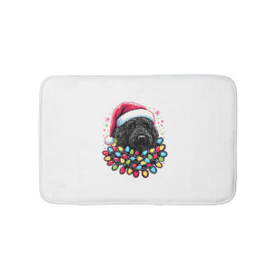 Zwart Labradoodle Kerstboom Kerstverlichting Doodl Badmat
