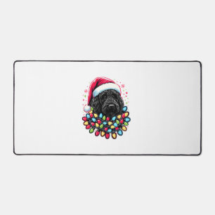 Zwart Labradoodle Kerstboom Kerstverlichting Doodl Bureaumat