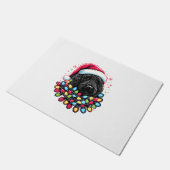 Zwart Labradoodle Kerstboom Kerstverlichting Doodl Deurmat (Schuin)