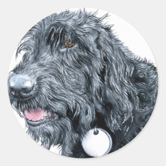 Zwart Labradoodle Stickers (Voorkant)