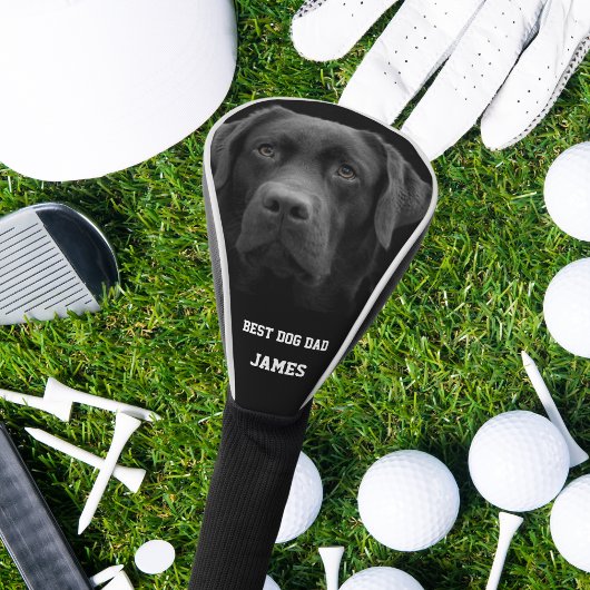 Zwart Labrador Beste Hond Papa aangepaste naam Golfheadcover