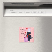 Zwart labrador Chef Painting Magneet (Insitu (Vaatwasser))