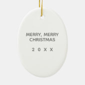 Zwart Labrador Dog Monogram Naam Initiaal Kerst Keramisch Ornament (Achterkant)