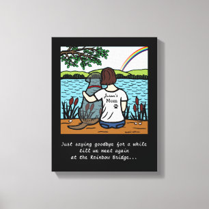 Zwart Labrador Engel en Moeder 3 Canvas Afdruk