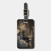 Zwart labrador halloween eng bagagelabel (Voorkant verticaal)