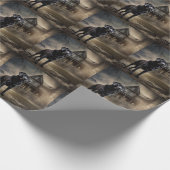 Zwart labrador halloween eng cadeaupapier (Hoek)