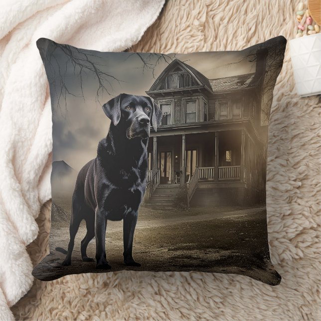 Zwart labrador halloween eng kussen (Deken)